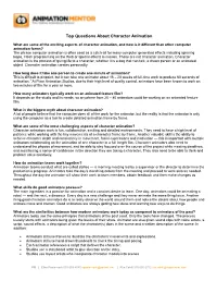 Top Questions About Character Animation