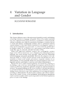 4 Variation in Language and Gender