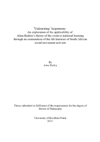 Abahlali Basemjondolo Is One Such Counter-Hegemonic Movement