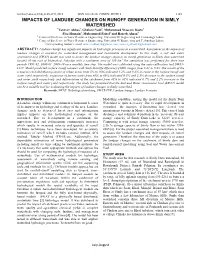 Impacts of Landuse Changes on Runoff Generation In