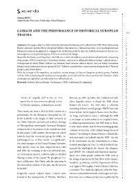 LAIBACH and the PERFORMANCE of HISTORICAL EUROPEAN TRAUMA Summary
