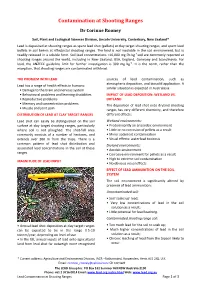 Lead Contamination at Shooting Ranges Page 1 of 3 COMPARISON with OTHER CONTAMINATION