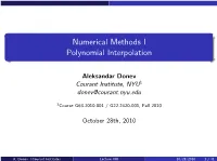 Numerical Methods I Polynomial Interpolation