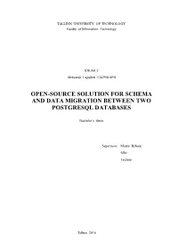 Open-Source Solution for Schema and Data Migration Between Two Postgresql Databases