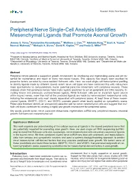 Peripheral Nerve Single-Cell Analysis Identifies Mesenchymal Ligands That Promote Axonal Growth