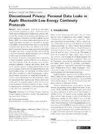 Personal Data Leaks in Apple Bluetooth-Low-Energy Continuity