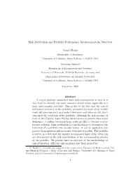 Risk Attribution and Portfolio Performance Measurement$An Overview 1