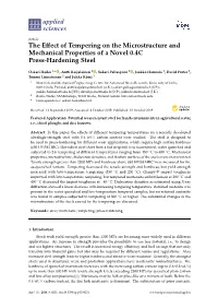 The Effect of Tempering on the Microstructure and Mechanical