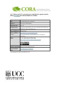 UCC Library and UCC Researchers Have Made This Item Openly Available