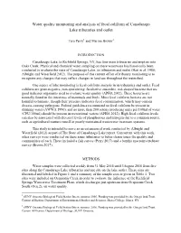 Water Quality Monitoring and Analysis of Fecal Coliform of Canadarago Lake Tributaries and Outlet