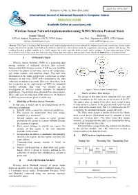 Wireless Sensor Network Implementation Using MIWI Wireless Protocol Stack Suman Chhajed Md.Sabir .M.Tech