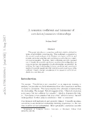 A Causation Coefficient and Taxonomy of Correlation/Causation Relationships