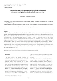 Age Class Structure of Spawning Populations of Two Endangered Endemic Striated Spined Loaches in Lake Biwa River System