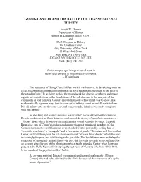 Georg Cantor and the Battle for Transfinite Set Theory