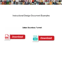 Instructional Design Document Examples