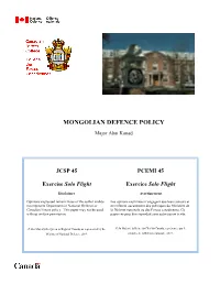 Mongolian Defence Policy
