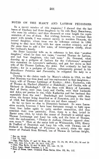 NOTES on the MASOY and LATHOM PEDIGREES. in a Recent