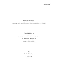 Subverting a Mythology: Examining Joseph Campbell's Monomyth in the Fiction of H. P. Lovecraft