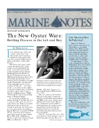 The New Oyster Wars: Can America Save Battling Disease in the Lab and Bay Its Fisheries? Many U