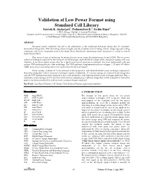Validation of Low Power Format Using Standard Cell Library Santosh K
