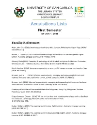 Acquisitions Lists First Semester SY 2017 - 2018
