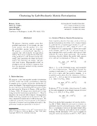 Clustering by Left-Stochastic Matrix Factorization