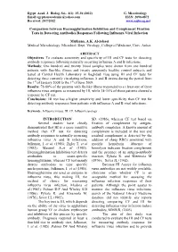 Comparison Between Haemagglutination Inhibition and Complement Fixation Tests in Detecting Antibodies Responses Following Influenza Viral Infection