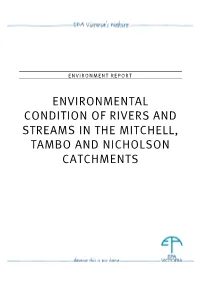 Environmental Condition of Rivers and Streams in the Mitchell, Tambo and Nicholson Catchments