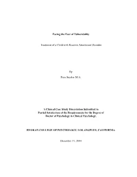 Facing the Fear of Vulnerability Treatment of a Child with Reactive