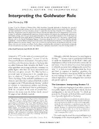 Interpreting the Goldwater Rule