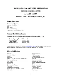 UFVA Final Conference Program