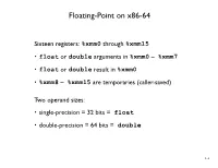 Floating-Point on X86-64