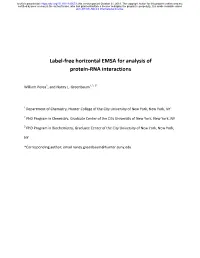 Label-Free Horizontal EMSA for Analysis of Protein-RNA Interactions
