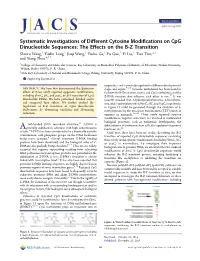 Systematic Investigations of Different Cytosine Modifications on Cpg