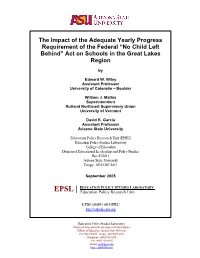 The Impact of the Adequate Yearly Progress Requirement of the Federal "No Child Left Behind" Act on Schools in The
