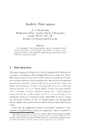 Analytic Baire Spaces