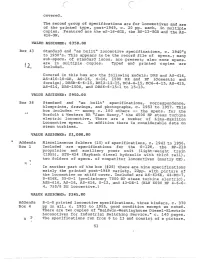 Covered. the Second Group of Specifications Are for Locomotives