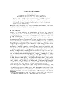 Cryptanalysis of Sfinks*