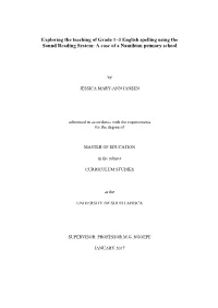 Exploring the Teaching of Grade 1–3 English Spelling Using the Sound Reading System: a Case of a Namibian Primary School