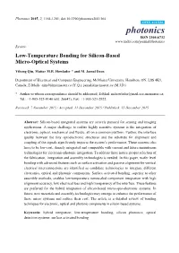 Low-Temperature Bonding for Silicon-Based Micro-Optical Systems