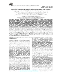 Occurrence of Aflatoxin B1 and Zearalenone in Corn Based Food Products Chandrika Prabakar 1 and Sarathchandra Ghadevaru 2 1M