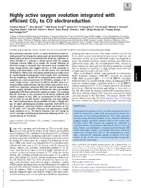 Highly Active Oxygen Evolution Integrated with Efficient CO2 to CO