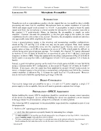 LABORATORY #1: Microphone Preamplifier