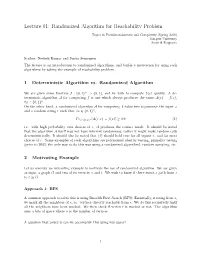 Lecture 01: Randomized Algorithm for Reachability Problem