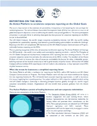 REPORTING on the Sdgs an Action Platform to Accelerate Corporate Reporting on the Global Goals