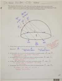 CSD Name: This Diagram Illustrates the Path of the Sun and the Altitude