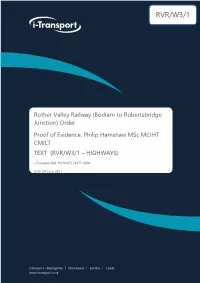 Philip Hamshaw Msc MCIHT CMILT TEXT (RVR/W3/1 – HIGHWAYS)