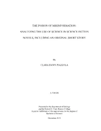 The Poison of Misinformation: Analyzing the Use of Science in Science Fiction Novels, in · Original Short Story