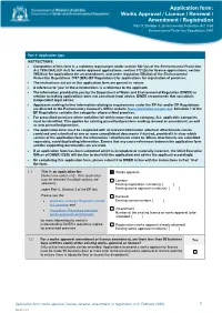 Application Form: Works Approval / Licence / Renewal / Amendment