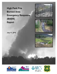 Burned Area Emergency Response (BAER) Report